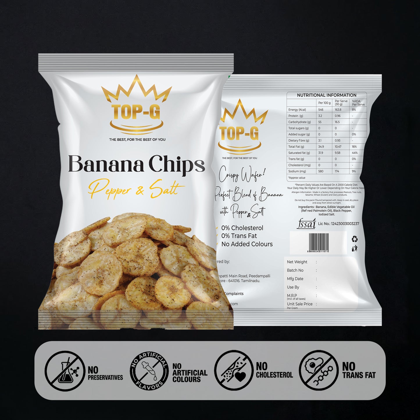 Pepper and Salt Banana Chips - 200g