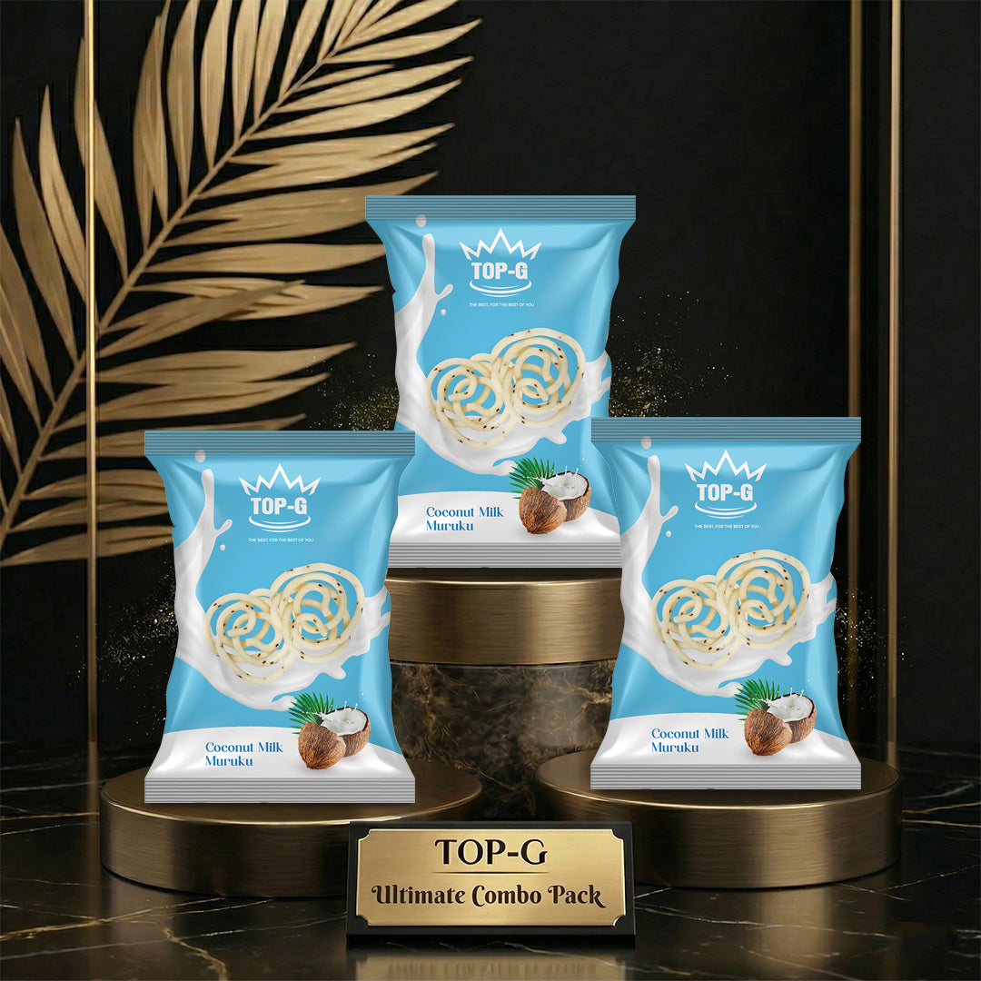 TOP-G Coconut Milk Murukku Combo (Pack of 3 - 130g per pack)