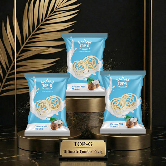 TOP-G Coconut Milk Murukku Combo (Pack of 3 - 130g per pack)