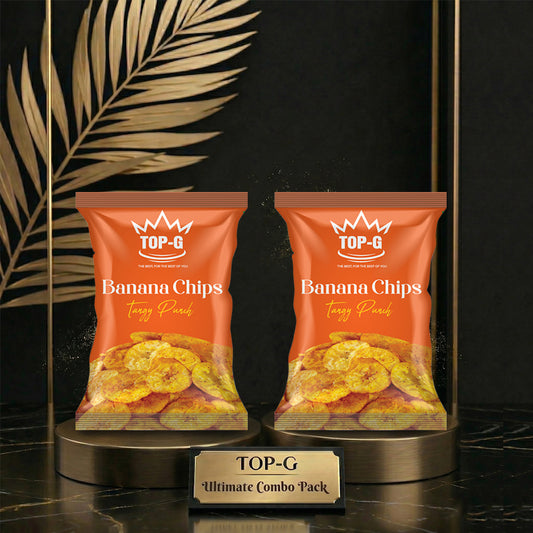 TOP-G Tangy Punch Banana Chips (Pack of 2 - 80g per pack)